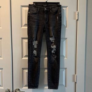 Judy Blue Faded Smoky Black Distressed Skinny Jeans 7/28 excellent preowned
